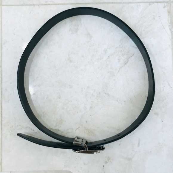 GUCCI Black Belt with Chrome Buckle Thin 1\